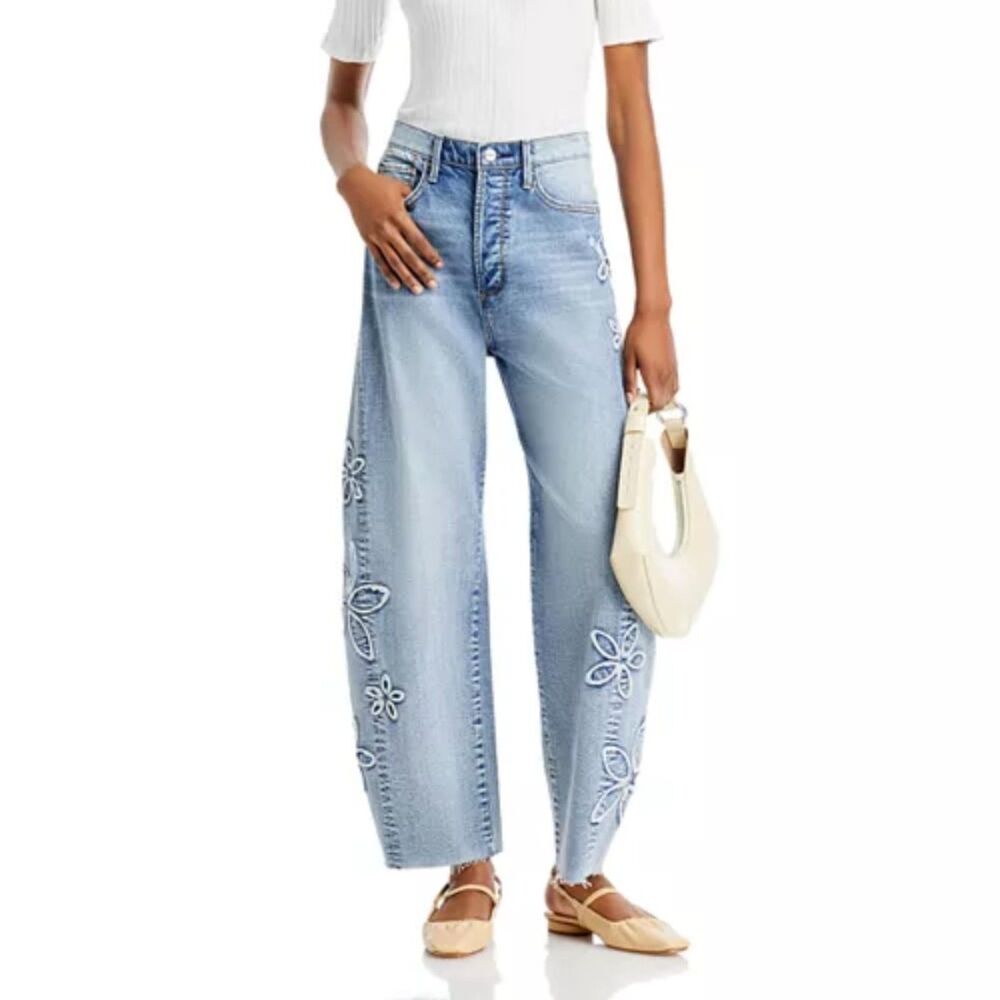 DRIFTWOOD Parker Embroidered Barrel Jeans